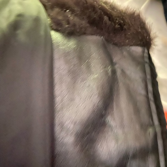 Vintage Women's Faux Black Persian Lamb Swing
Coat with Faux Mink Collar & Cuffs - Picture 11 of 16